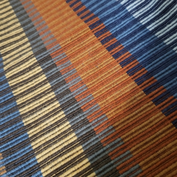 Crate & Barrel Cotton Chika Blue Striped Woven Set of 2 Pillow Covers 20x20 - Picture 7 of 10